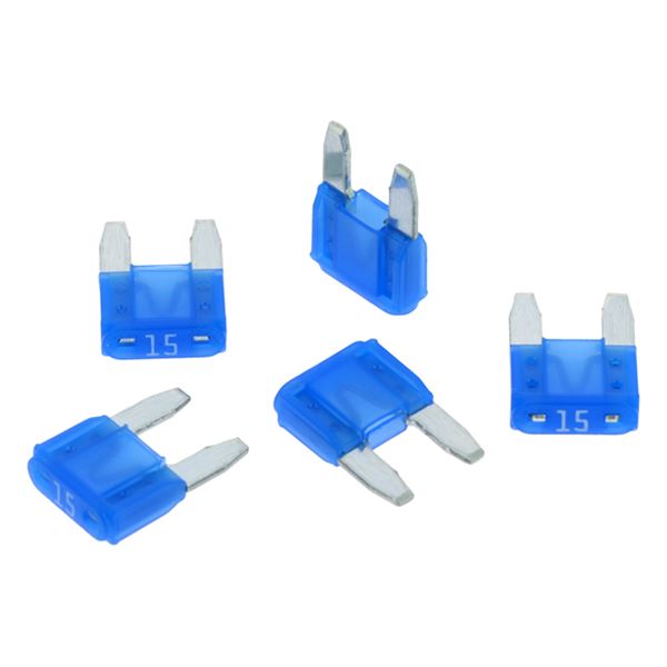 5 fusibles plats mini 15 ampères XLTECH