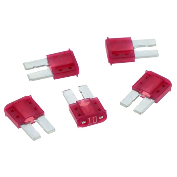 5 fusibles plats Micro II 10 ampères XLTECH