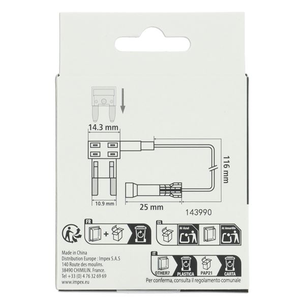 Porte-fusible dérivateur XLTECH pour mini fusibles plats