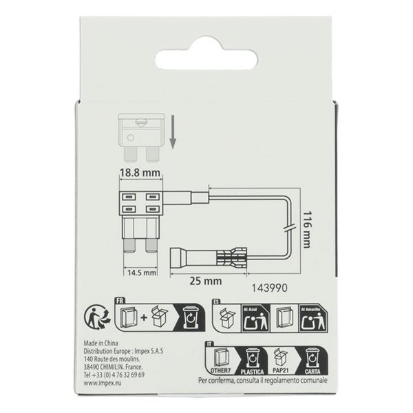 Porte-fusible dérivateur XLTECH pour fusibles standards plats