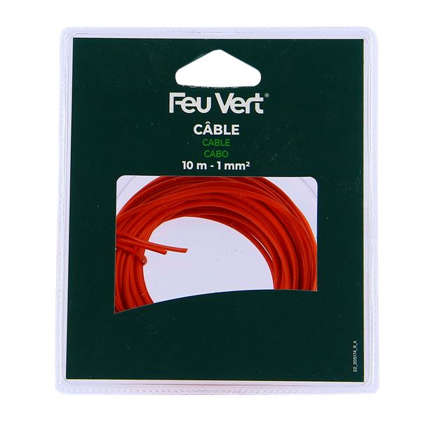 Câble rouge 1 mm² x 10 m Feu Vert