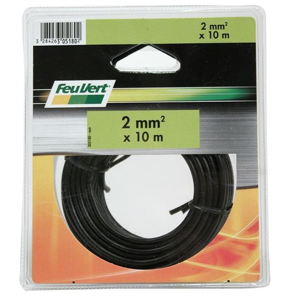Câble noir 2 mm² x10 m FEU VERT