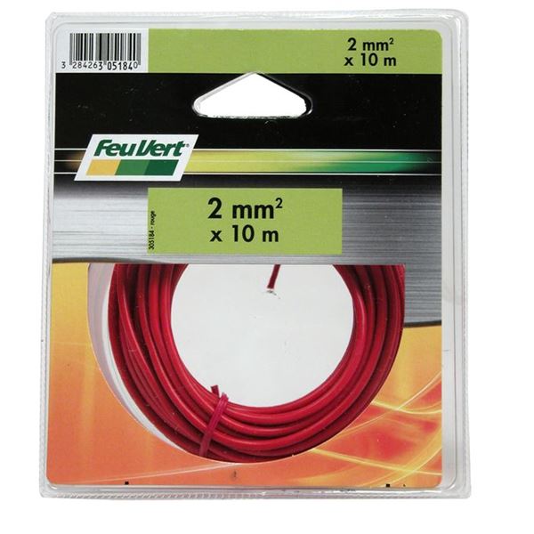 Câble rouge 2 mm² x 10m FEU VERT