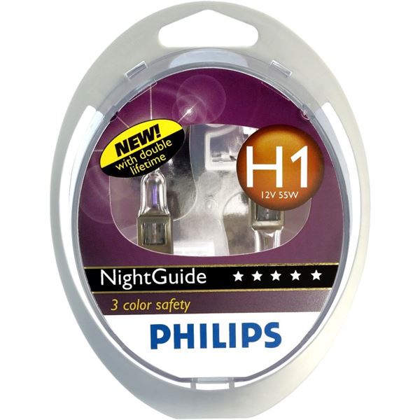 2 ampoules Philips H1 Night Guide