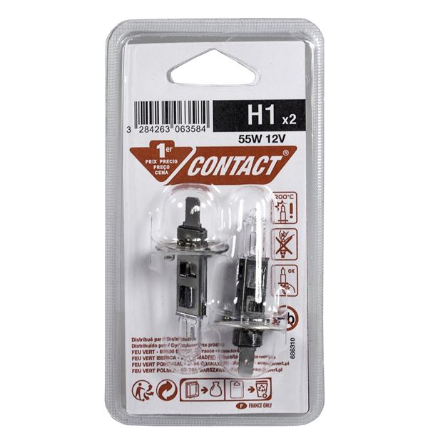 2 ampoules Contact 1er Prix H1
