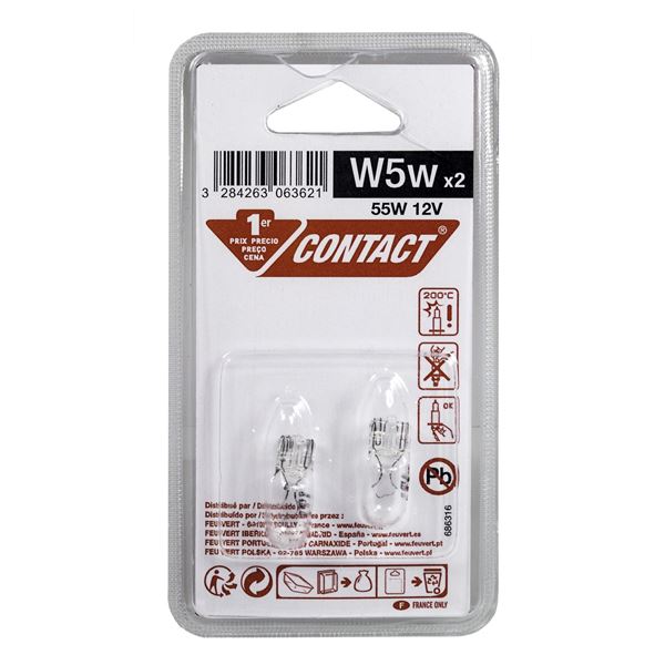 2 ampoules Contact 1er Prix W5W