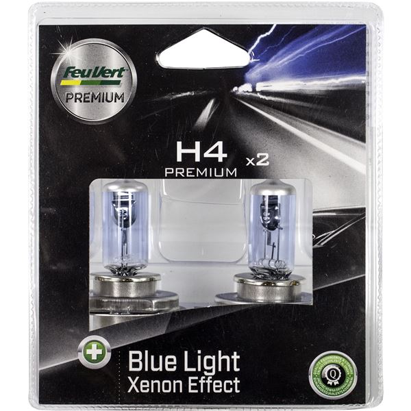 2 ampoules Feu Vert Premium effet Xenon H4
