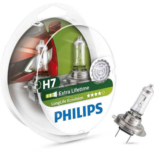 2 ampoules Philips premium Long Life Eco Vision H7