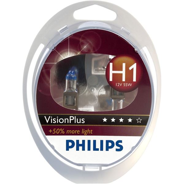 2 ampoules Philips H1 Vision Plus