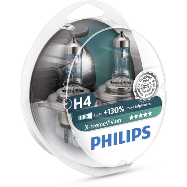 2 ampoules Philips premium X-treme Vision H4
