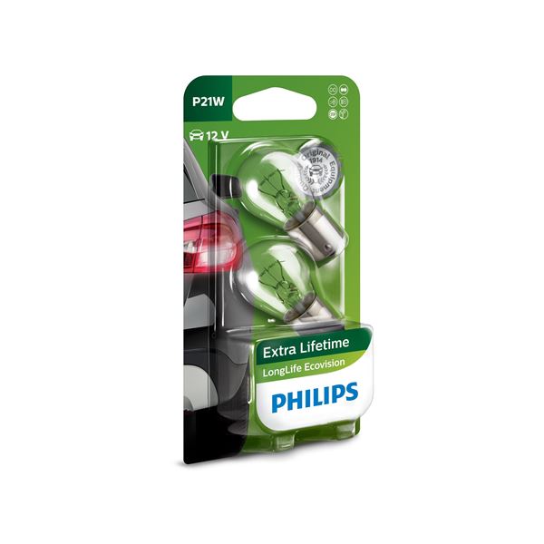 2 ampoules Philips premium Long Life Eco Vision P21W