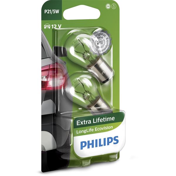 2 ampoules Philips premium Long Life Eco Vision P21/5W