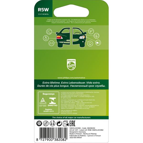2 ampoules Philips premium Long Life Eco Vision R5W