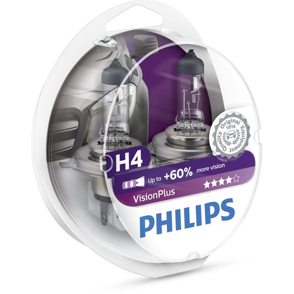 2 ampoules Philips premium Vision Plus H4