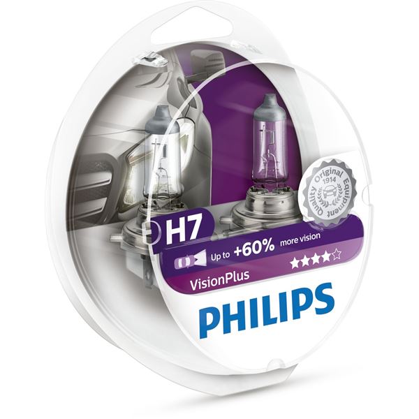2 ampoules Philips premium Vision Plus H7