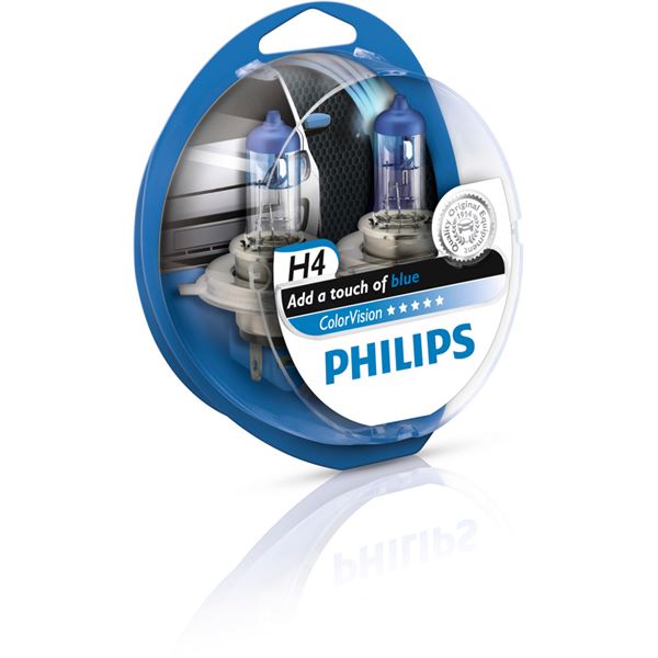 2 ampoules Philips premium Colorvision bleue H4