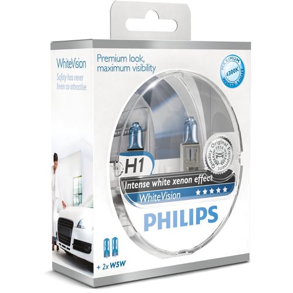 2 ampoules Philips premium White Vision H1