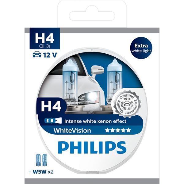 2 ampoules Philips premium White Vision H4