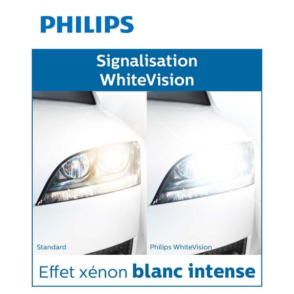 2 ampoules Philips premium White Vision W5W