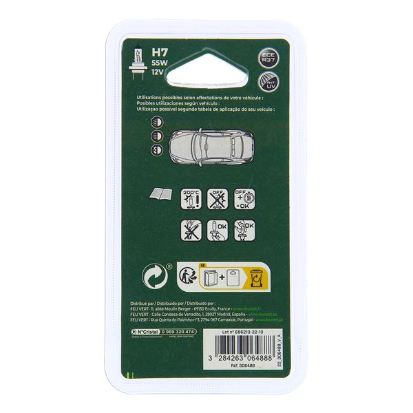 1 ampoule Feu Vert H7
