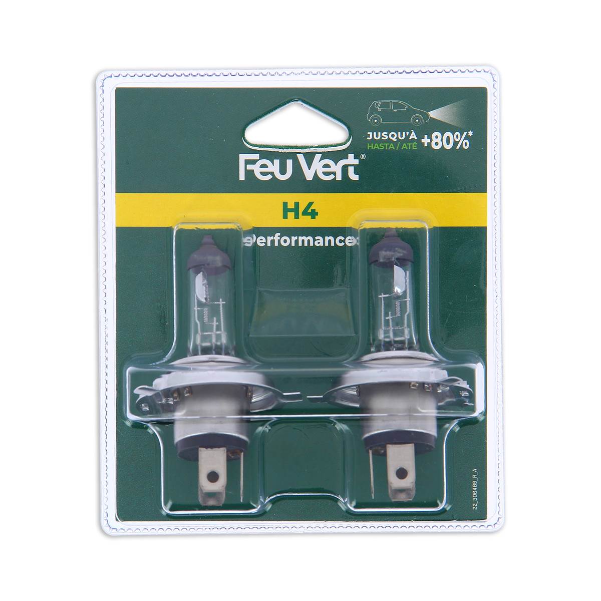 Ampoules (2 pièces) Feu Vert Premium +80% H4