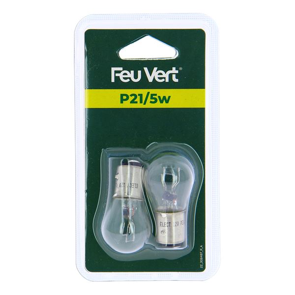2 Ampoules  Feu Vert P21/5W
