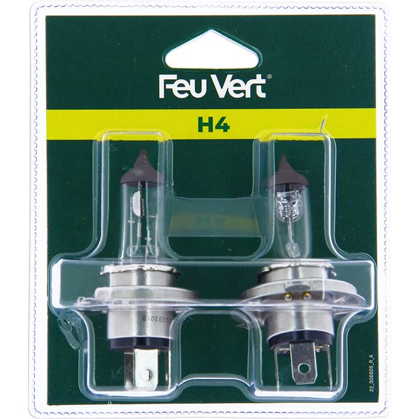 2 ampoules Feu Vert H4
