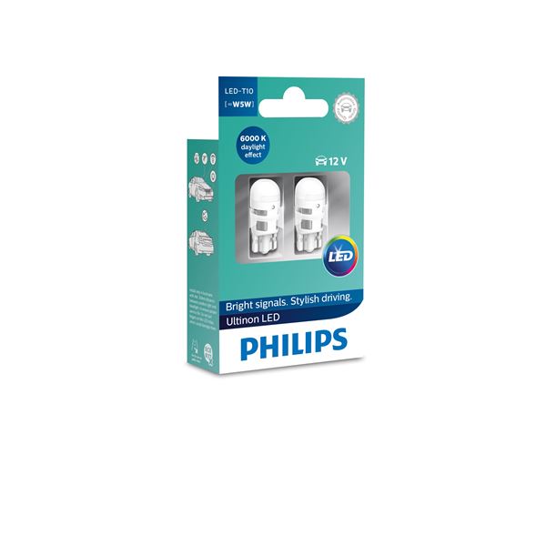 2 AMPOULES PHILIPS PREMIUM LED 6000K W5W/T10