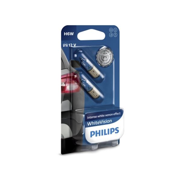 2 ampoules Philips premium White Vision H6W