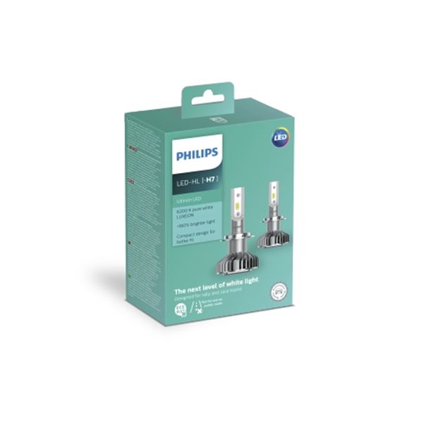 2 ampoules Philips premium LED Ultinon H7