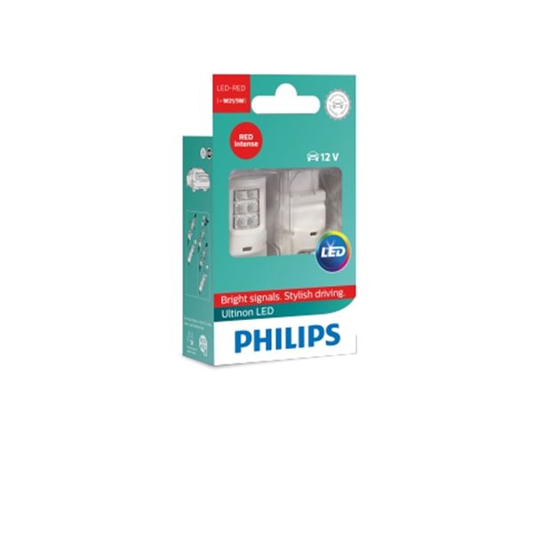 2 ampoules Philips premium LED W21/5W rouge