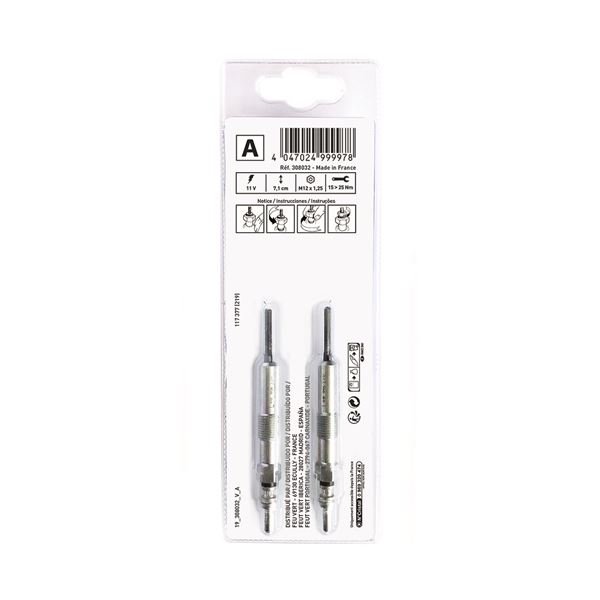 2 bougies de préchauffage Feu Vert A