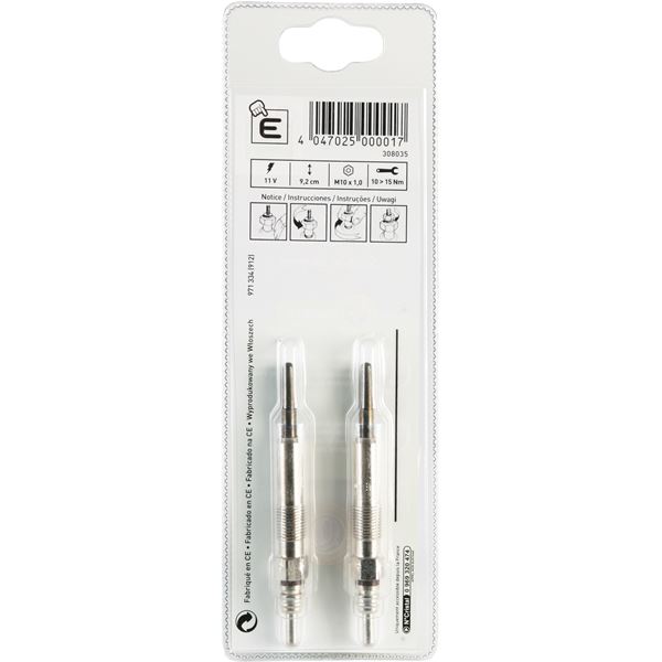 2 bougies de préchauffage Feu Vert E