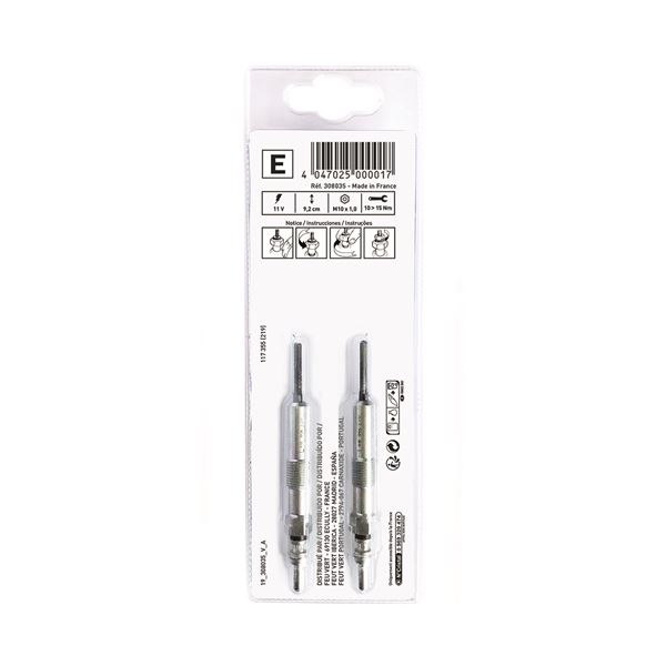 2 bougies de préchauffage Feu Vert E