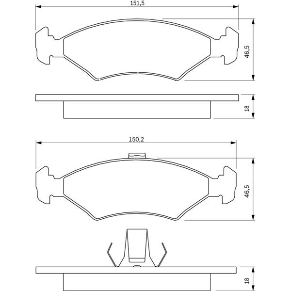 4 Plaquettes de frein avant Bosch BP231