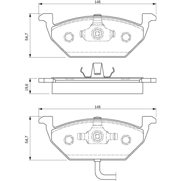 4 plaquettes de frein avant Bosch BP264