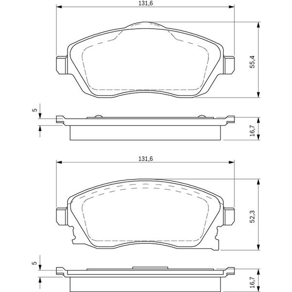 4 plaquettes de frein avant Bosch BP281
