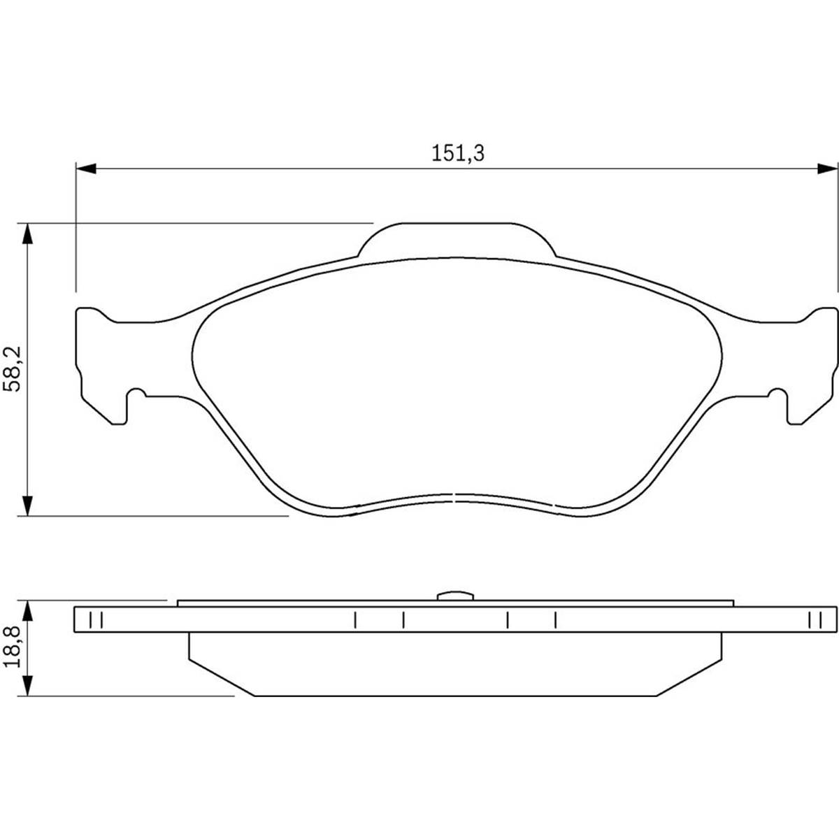 Plaquettes de frein avant (4 pièces) Bosch Bp306 - 0986424558