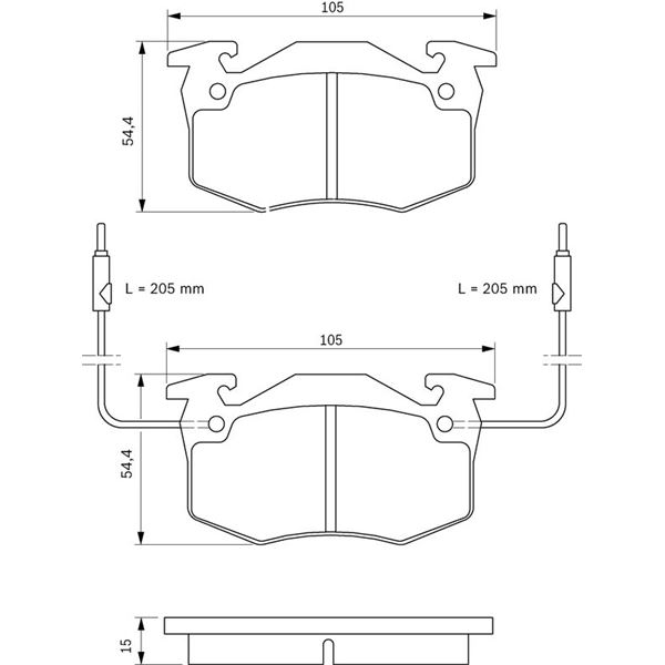 4 plaquettes de frein avant Bosch BP682
