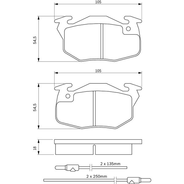 4 plaquettes de frein avant Bosch BP758