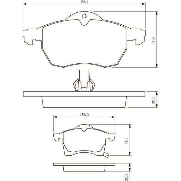 4 plaquettes de frein avant Bosch BP226