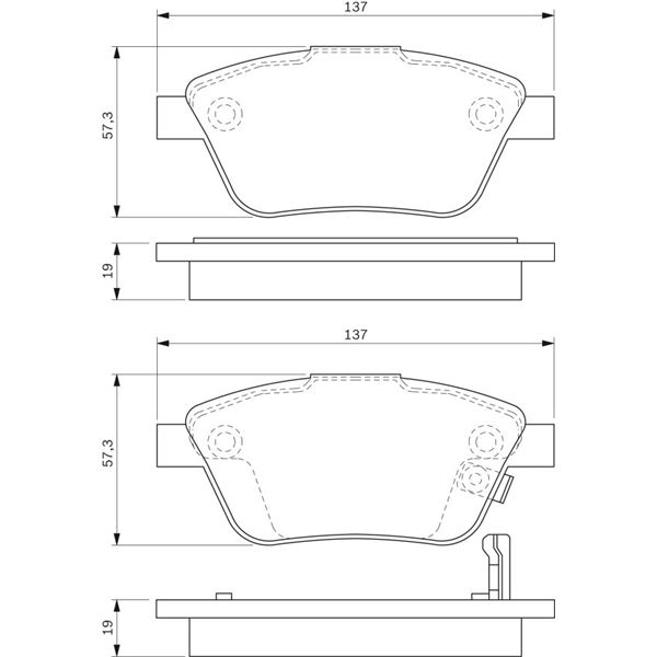 4 plaquettes de frein avant Bosch BP1068