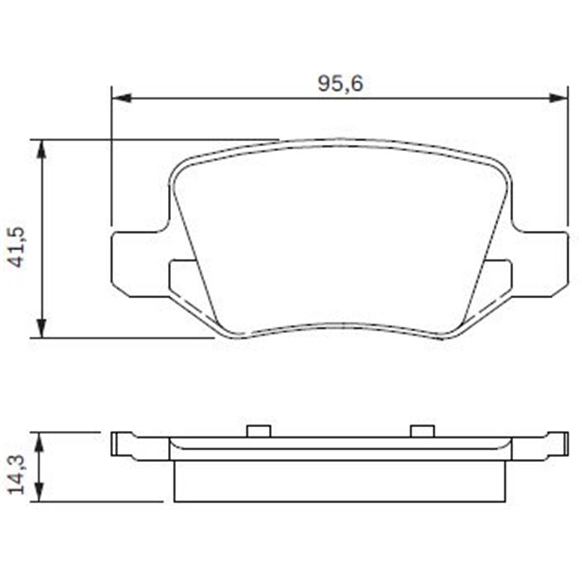 Plaquettes de frein arrière (4 pièces) Bosch Bp278 - 0986494023