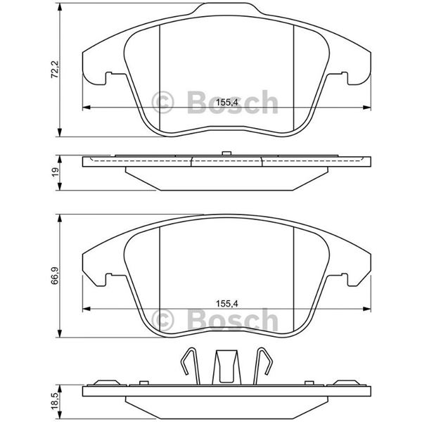 4 plaquettes de frein avant Bosch BP1214