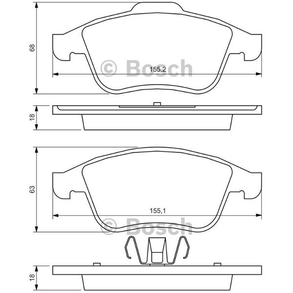4 plaquettes de frein avant Bosch BP1324
