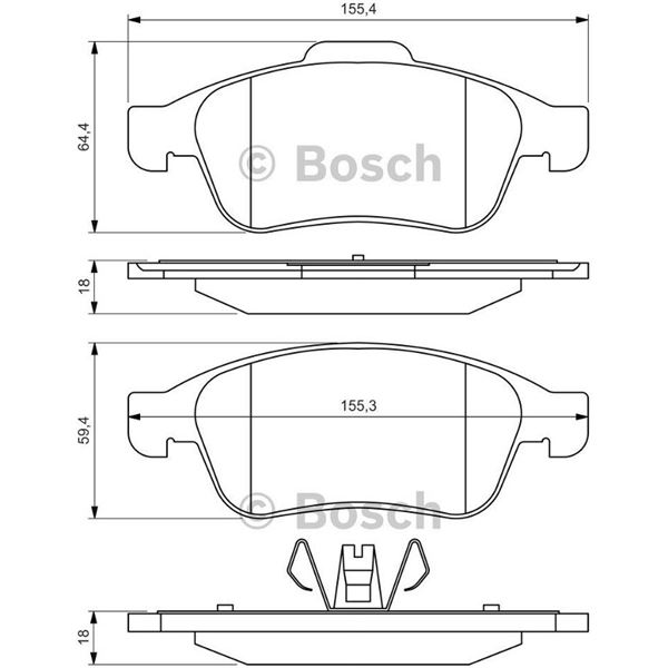 4 plaquettes de frein avant Bosch BP1363
