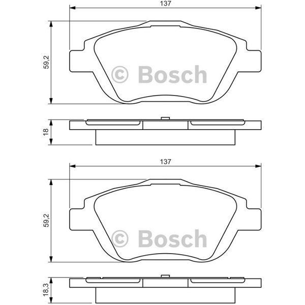 4 plaquettes de frein avant Bosch BP1360