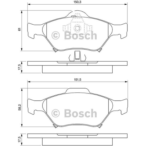 4 plaquettes de frein avant Bosch BP1011