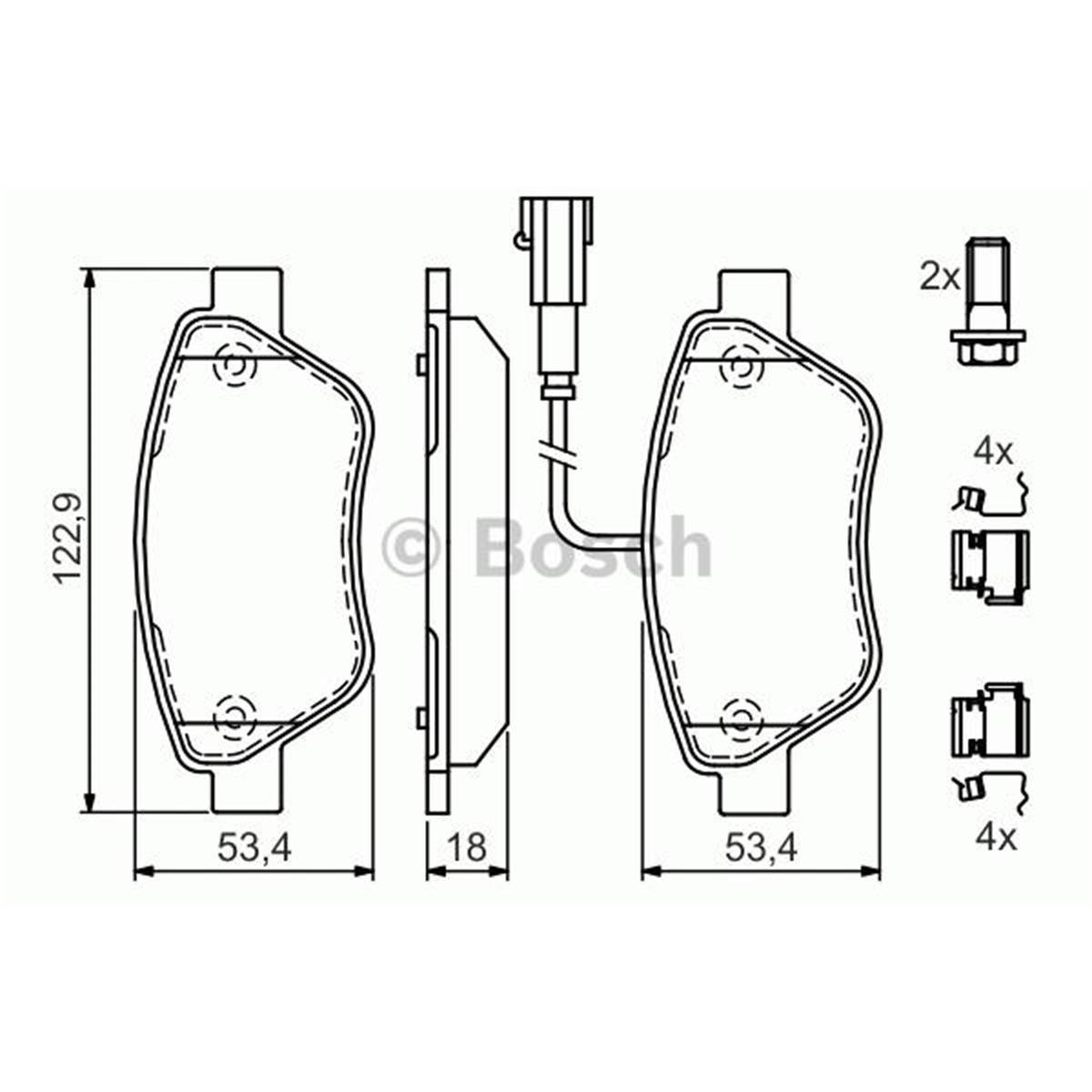 Plaquettes de frein avant (4 pièces) Bosch Bp1023 - 0986494113