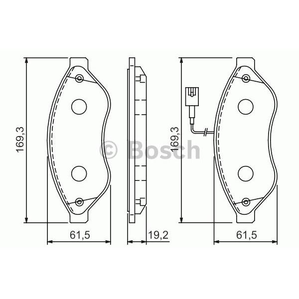 4 plaquettes de frein arrière Bosch BP1021